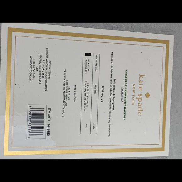 Grey Kate Spade table linens NEW - Picture 4 of 4